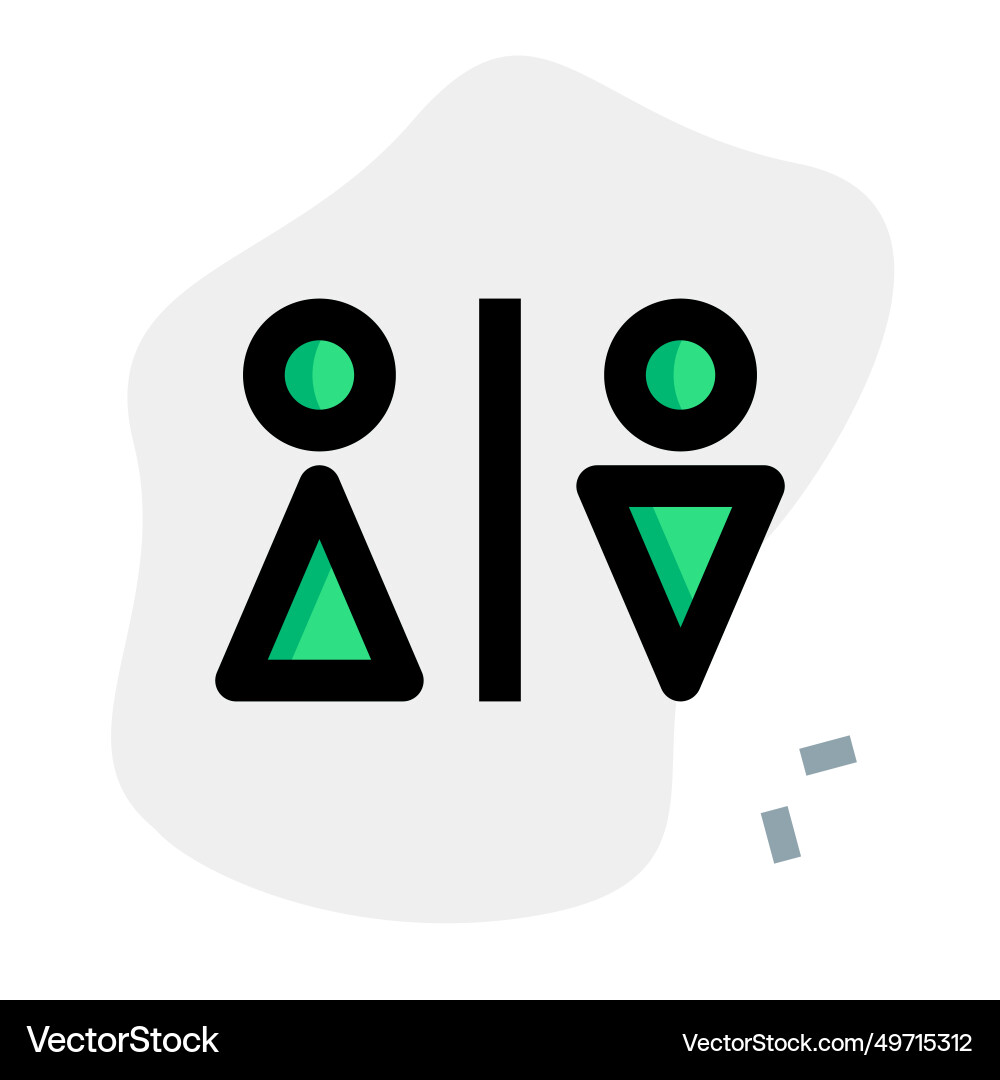 Symbol directing users to the restrooms Vector Image