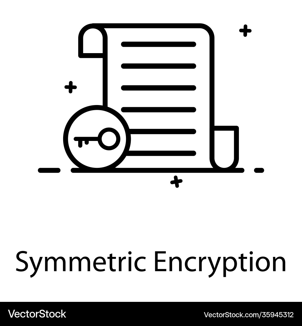 Symmetric encryption vector image