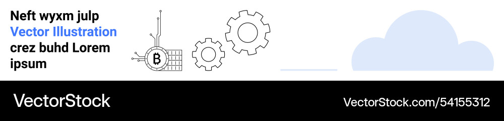 Technology concept with blockchain gears cloud Technology concept with blockchain gears cloud vector image
