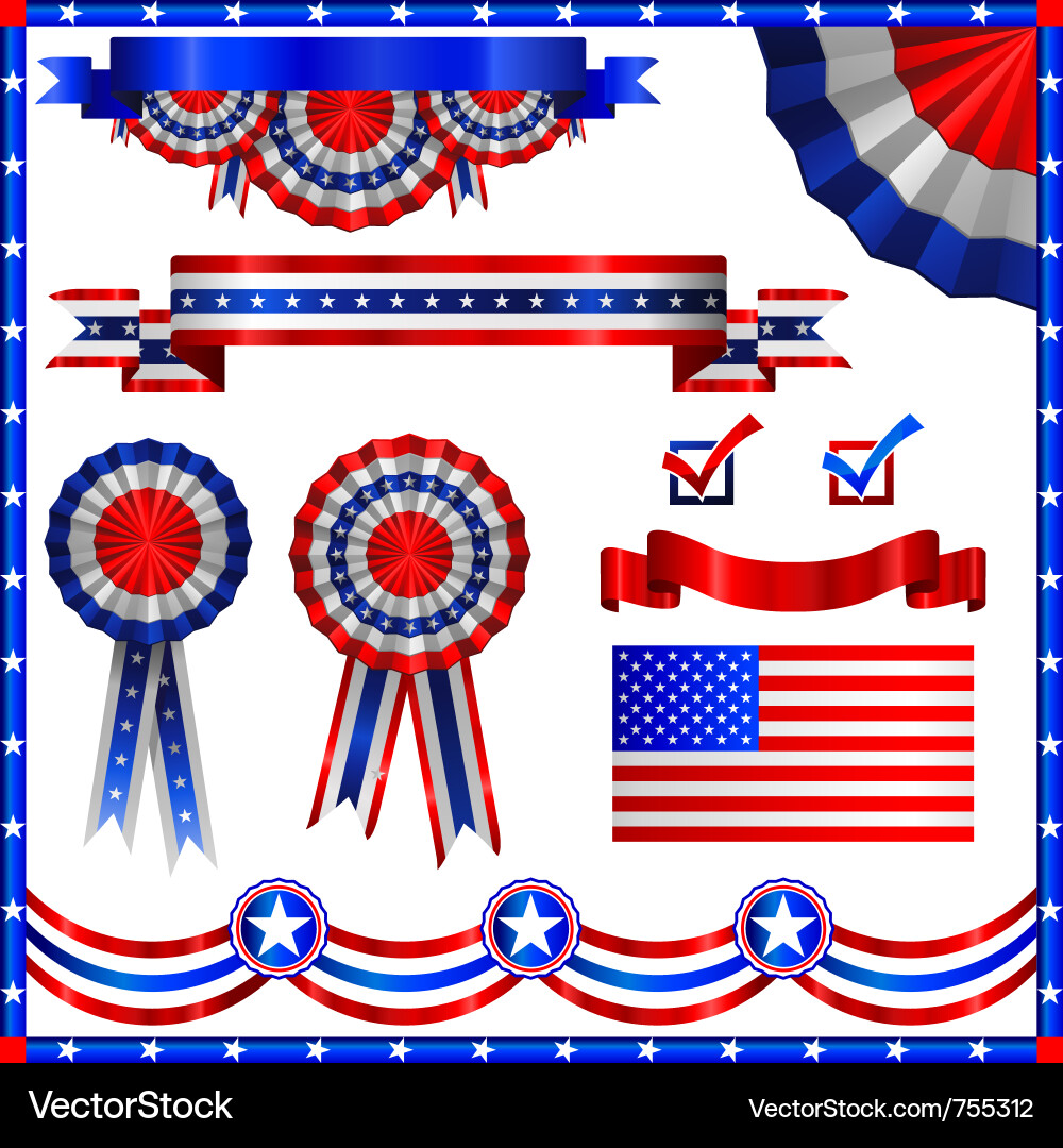 USA Patriotic Emblems & Icons vector image