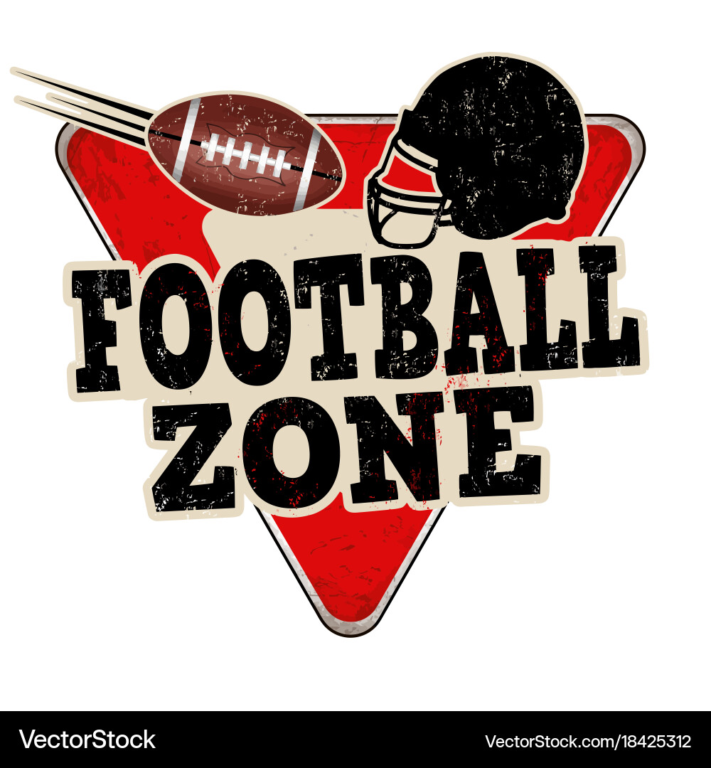 Vintage Football Zone Metal Sign Vector Image