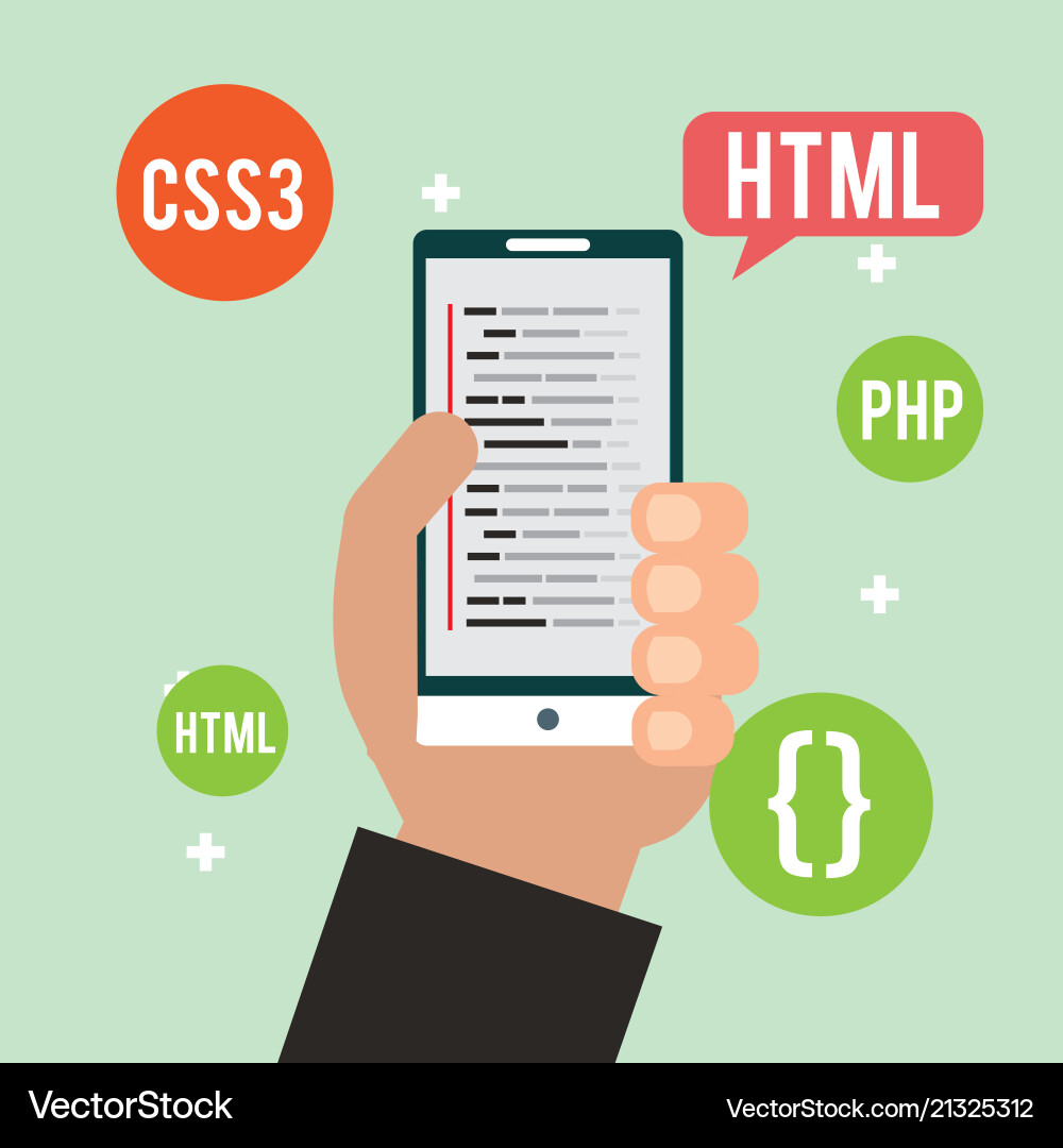 Website der Programmcodierung Vektorbild