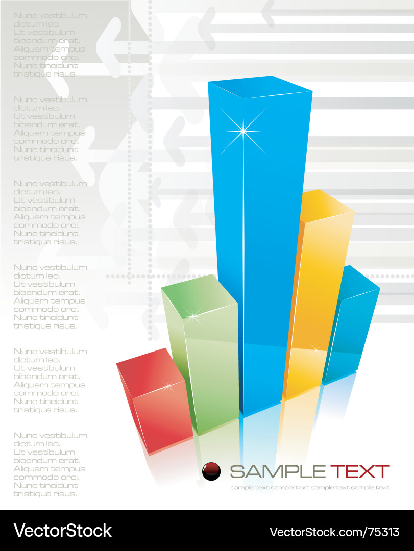 3D Shiny Data Graph Vector Image