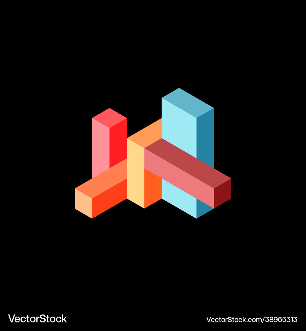 Abstract background 3d cubes cubic elements Vector Image