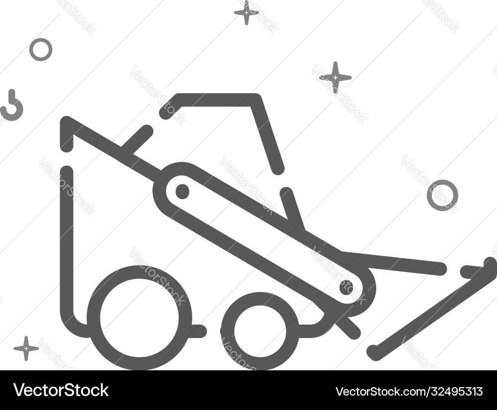 Bobcat Loader Icon - Simple Line Art vector image