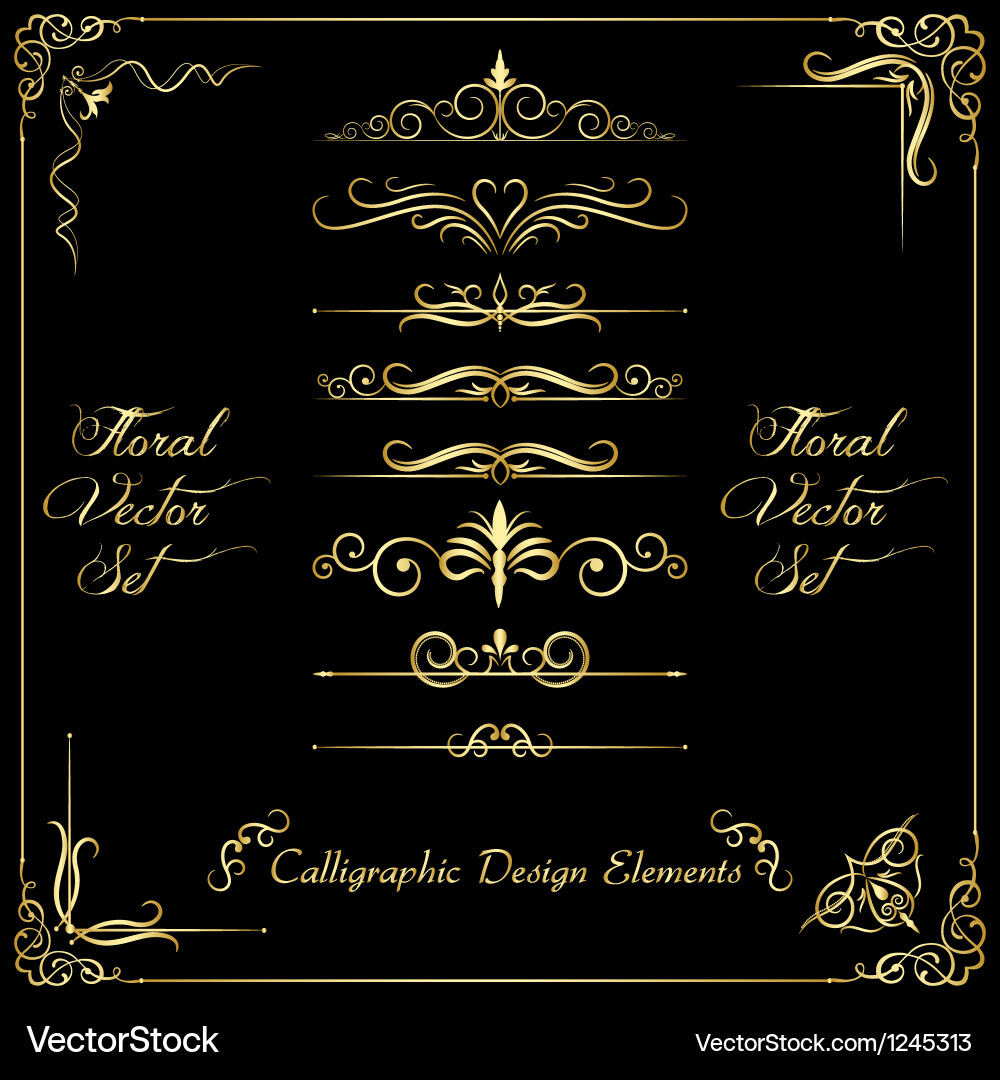 Calligraphic design elements Royalty Free Vector Image