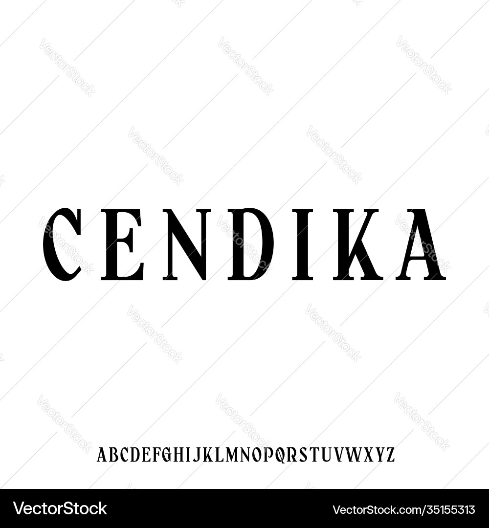 Cendika luxury font alphabet Cendika luxury font alphabet vector image