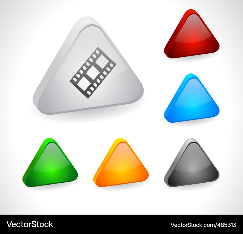 Color 3d buttons for web Vector Image