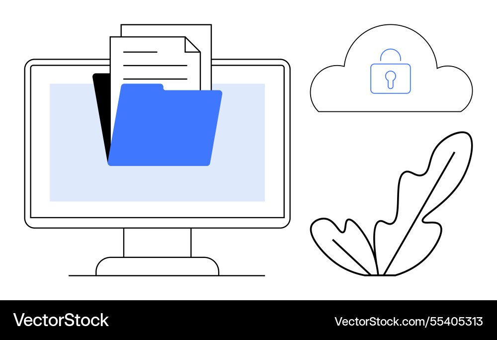 Digital data management with secure cloud storage Digital data management with secure cloud storage vector image