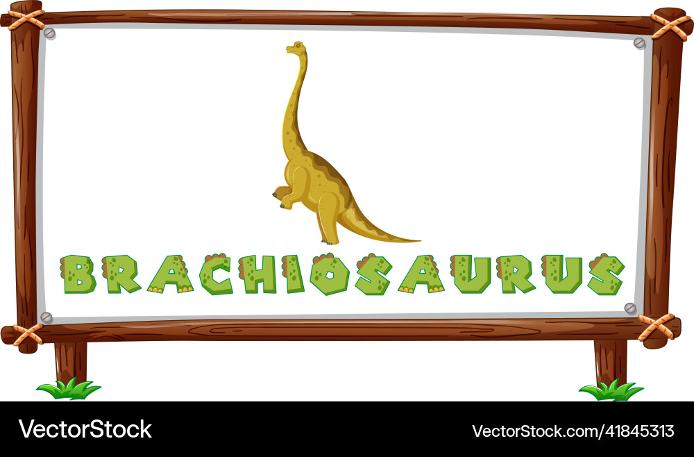 Frame template with dinosaurs and text Vector Image