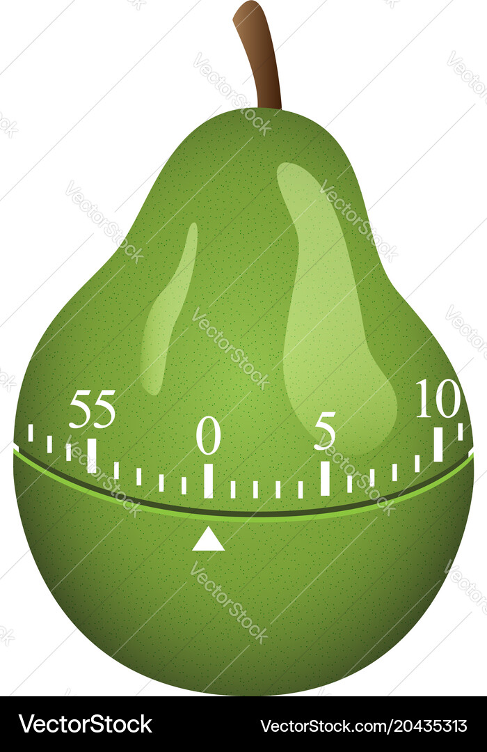 Pear timer mockup realistic style Vector Image