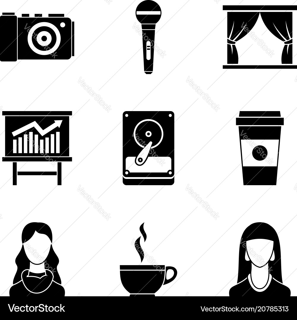 Penman icons set simple style Penman icons set simple style vector image