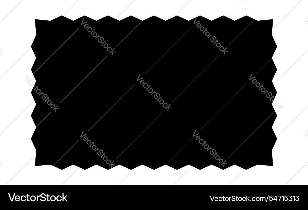 Rectangle shape with zigzag edges empty text box Rectangle shape with zigzag edges empty text box vector image