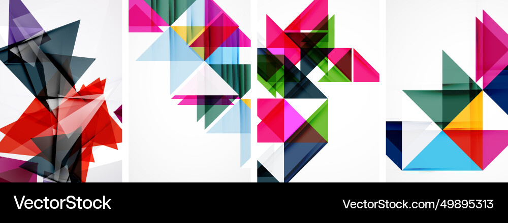 Set of abstract random triangle composition Vector Image