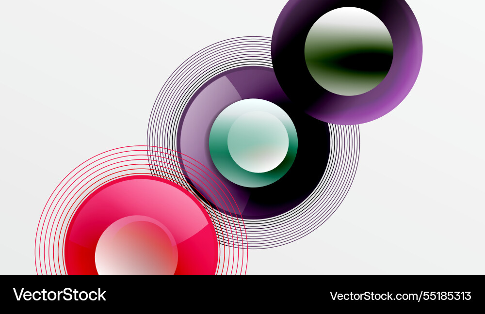 Sleek with overlapping circles in vibrant Sleek with overlapping circles in vibrant vector image