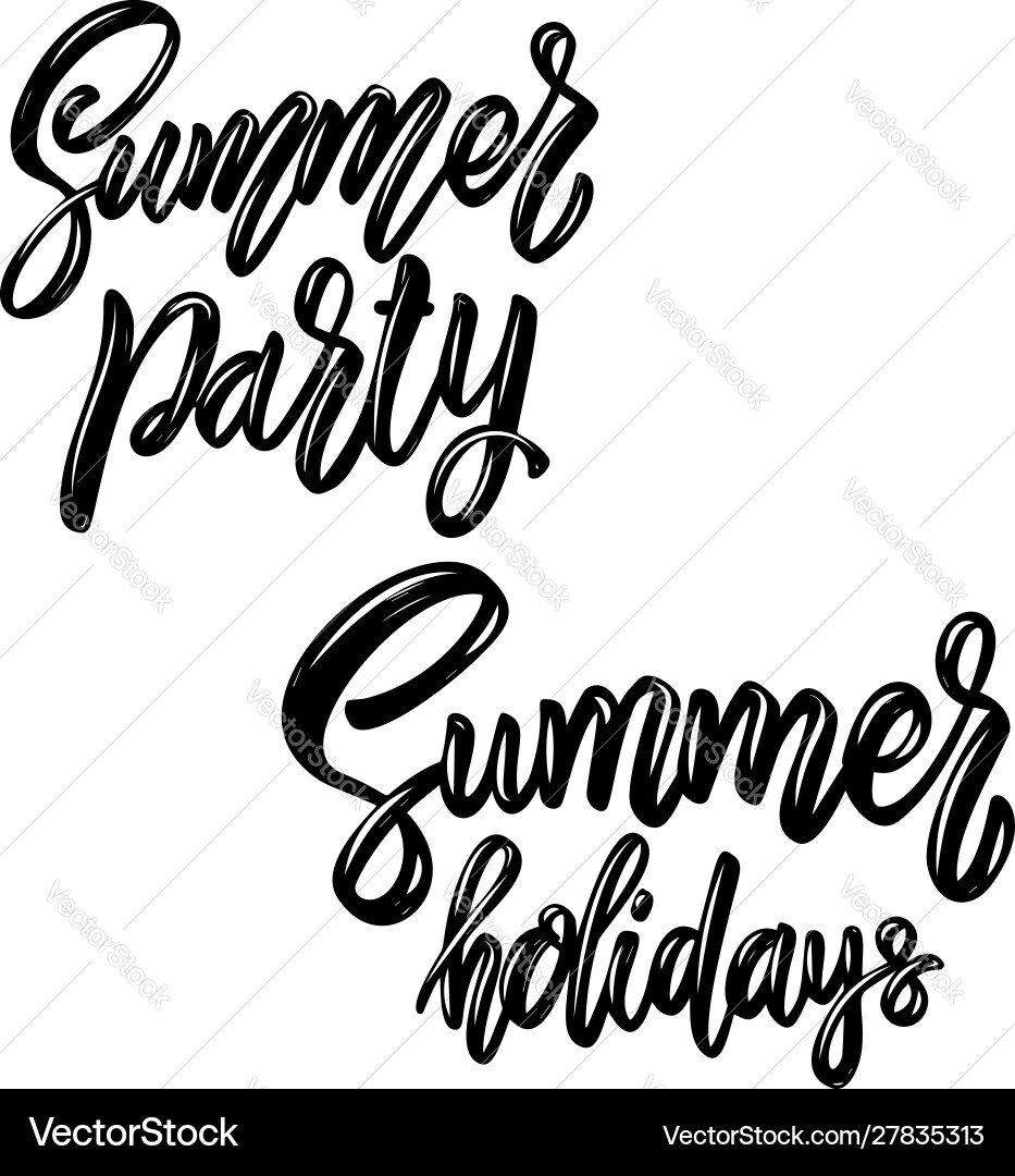 Summer party lettering phrase design element Summer party lettering phrase design element vector image