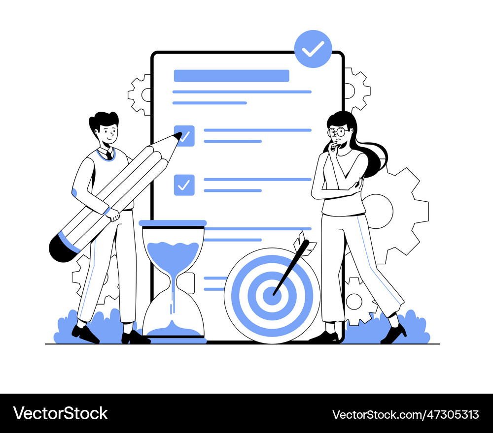 Time Management & Schedule Planning Royalty Free Vector