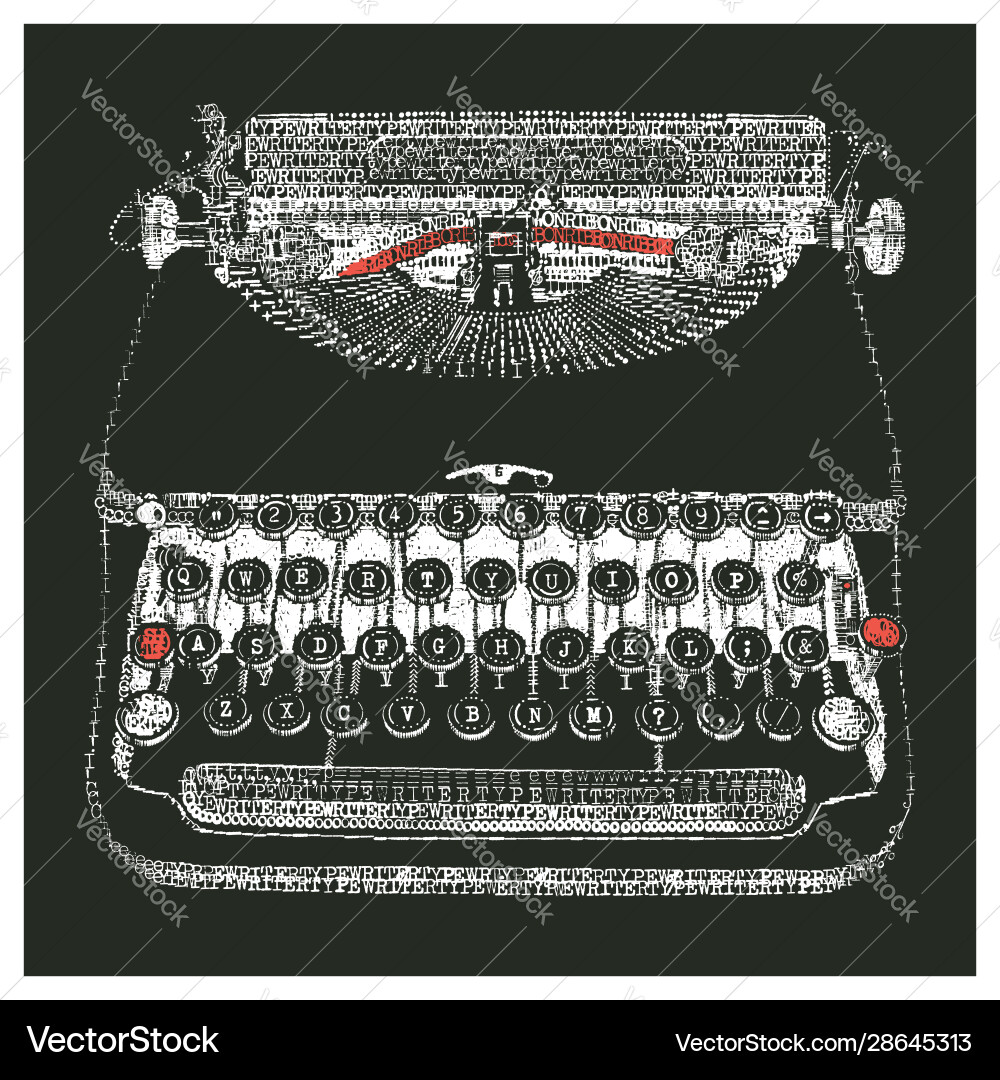 Typewriter typed negative Typewriter typed negative vector image