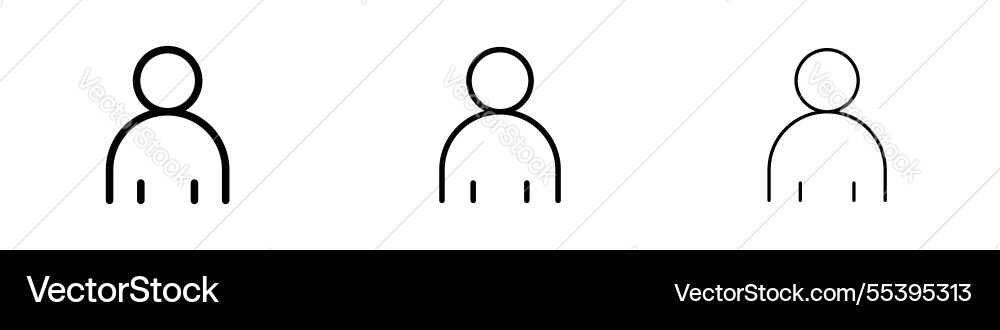 User icons in three different stroke lines User icons in three different stroke lines vector image