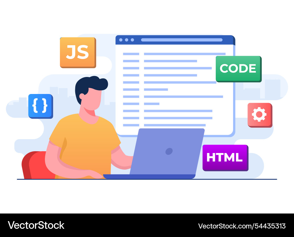 Web-Entwickler-Verdrahtungscode oder Programm mit Laptop Web-Entwickler-Verdrahtungscode oder Programm mit Laptop vektorbild