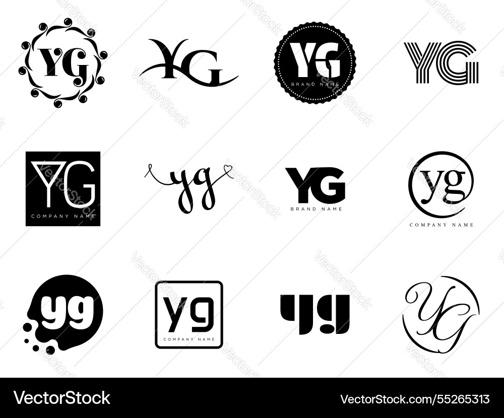 Yg logo company template letter y and g logotype Vector Image