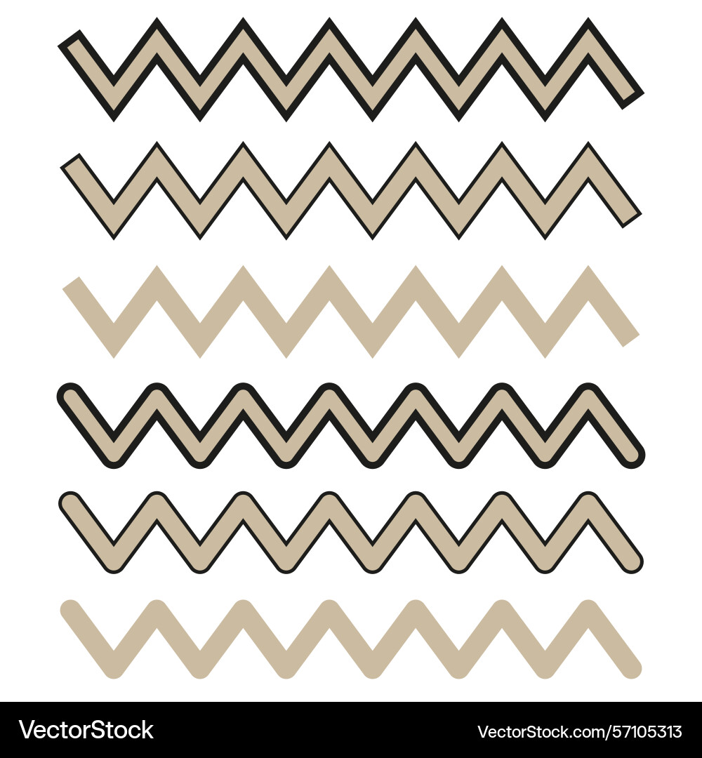 Zigzag line patterns decorative sharp shapes Zigzag line patterns decorative sharp shapes vector image