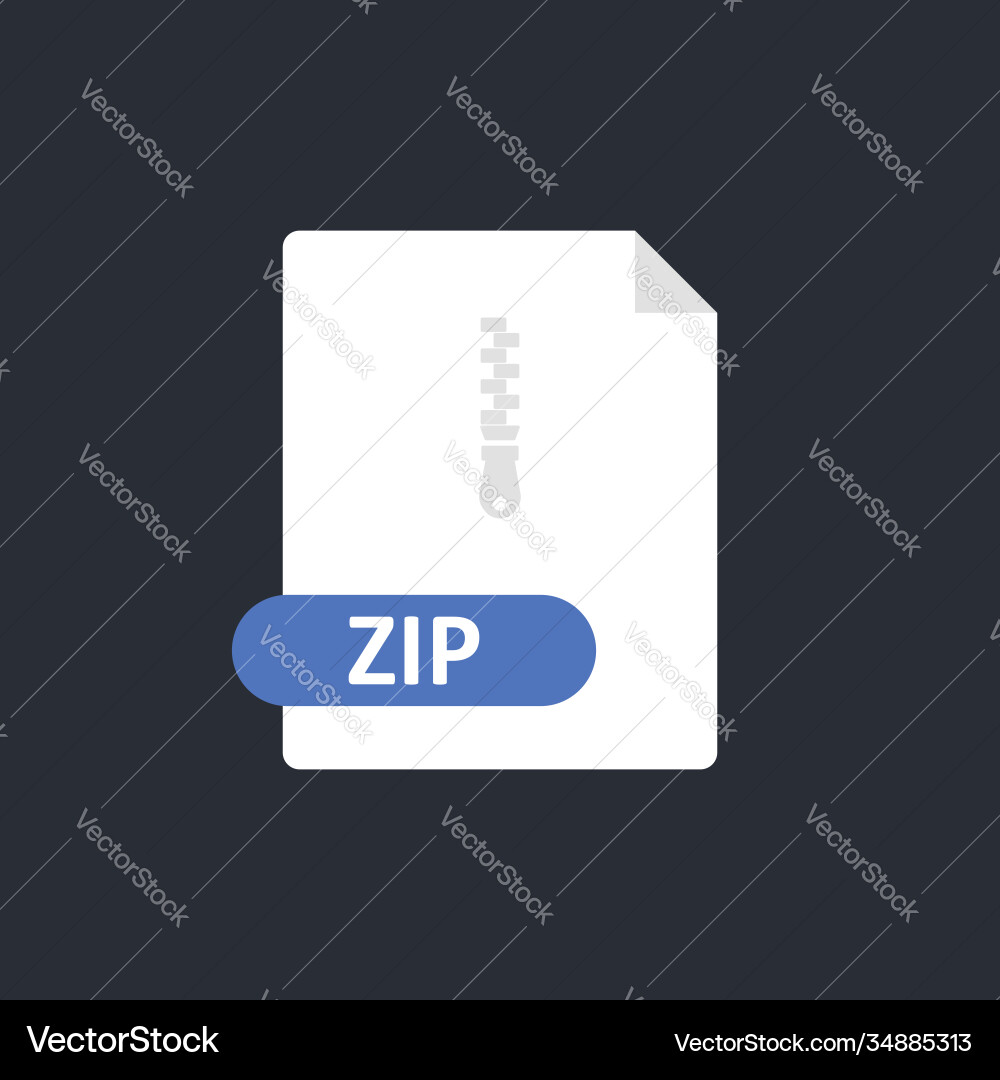 Zip file icon archive Zip file icon archive vector image