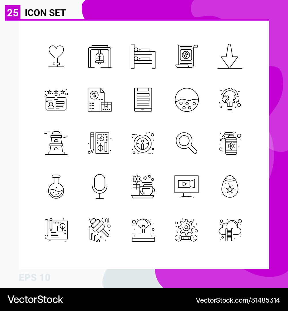 25 universal lines set for web and mobile Vector Image