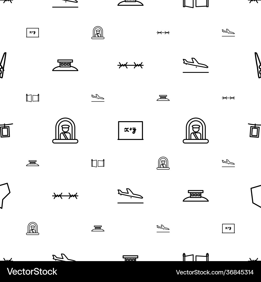 Border icons pattern seamless white background vector image