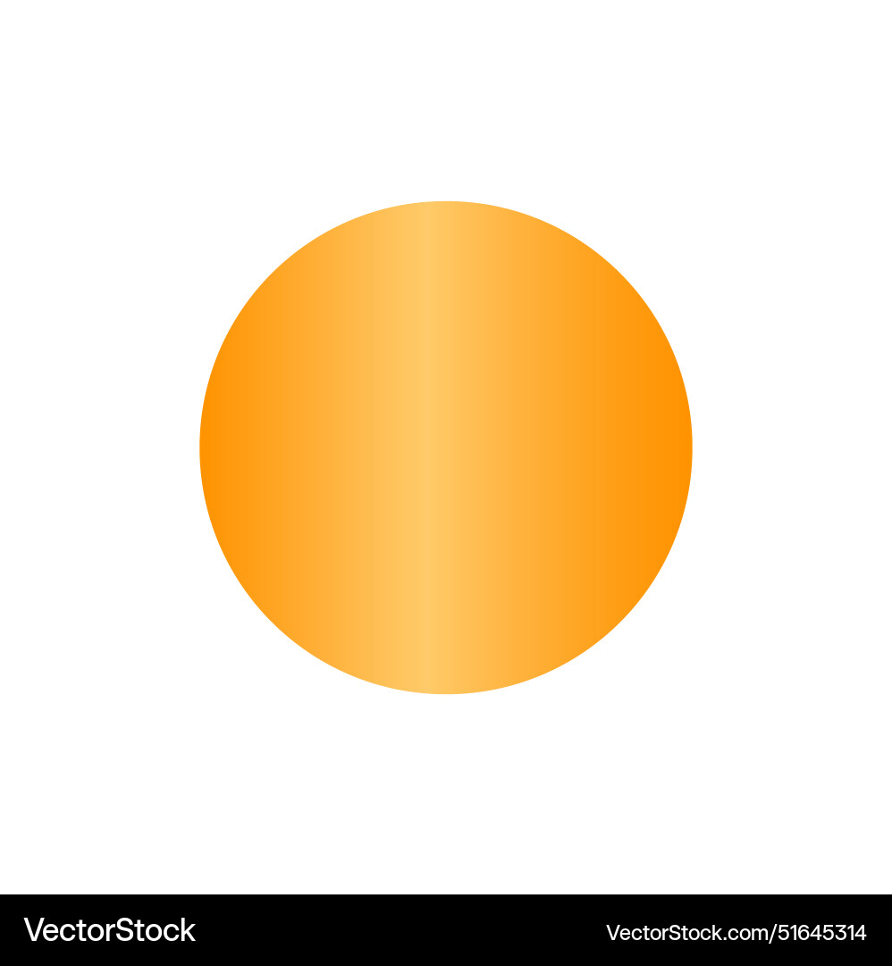 Bright orange circular gradient object isolated Vector Image
