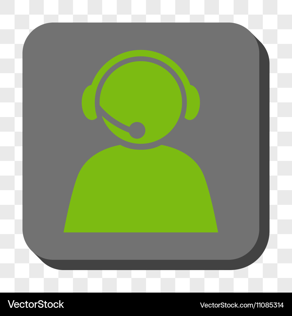 Call center operator rounded square button Vector Image