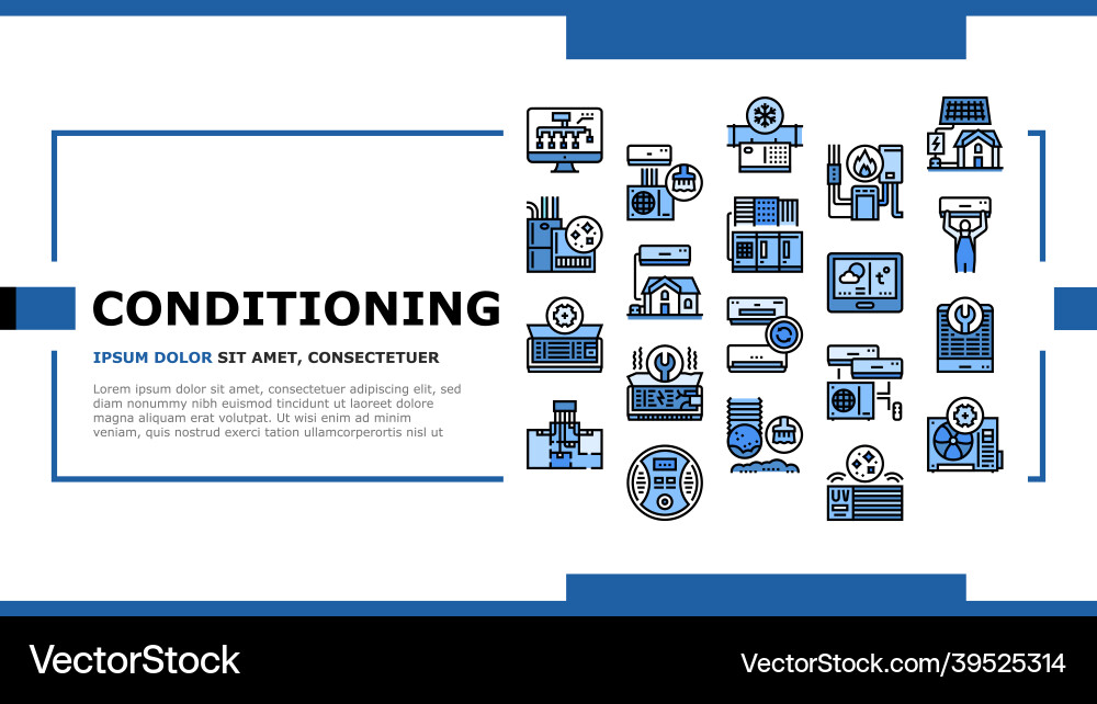 Conditioning system electronics landing header Conditioning system electronics landing header vector image