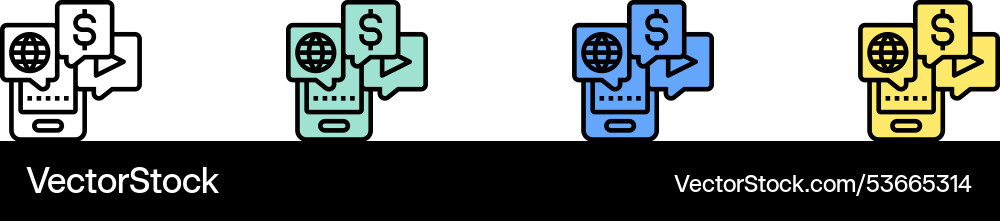 Decision icon outline green blue and yellow style Decision icon outline green blue and yellow style vector image