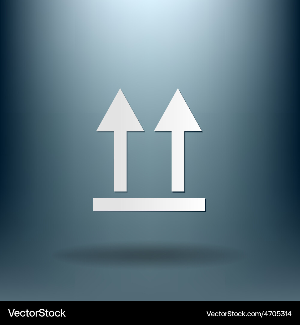 Fragile symbol arrow up logistic icon Vector Image