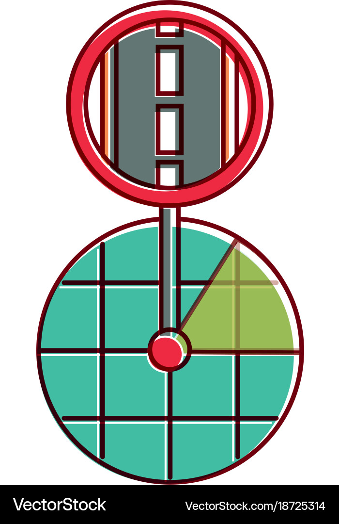 Gps navigation screen pointer map road vector image