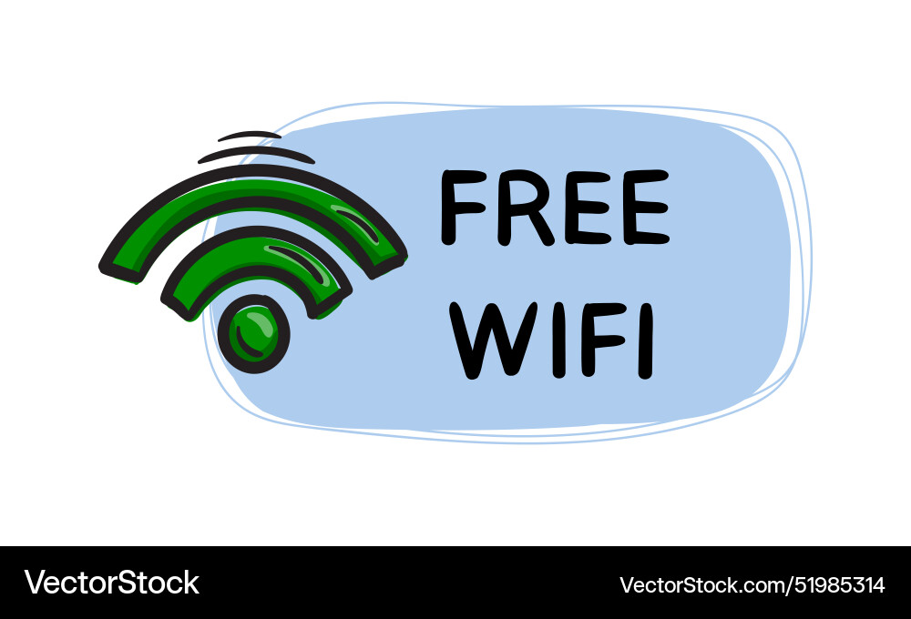 Kostenlos Wifi Aufkleber mit Empfangssignal Kostenlos Wifi Aufkleber mit Empfangssignal vektorbild