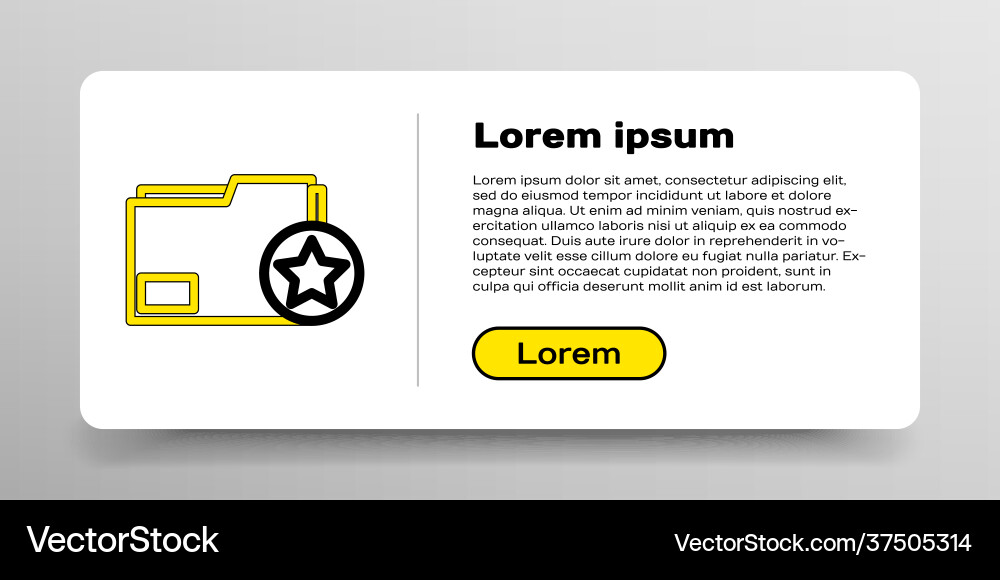 Line document folder with star icon isolated Vector Image