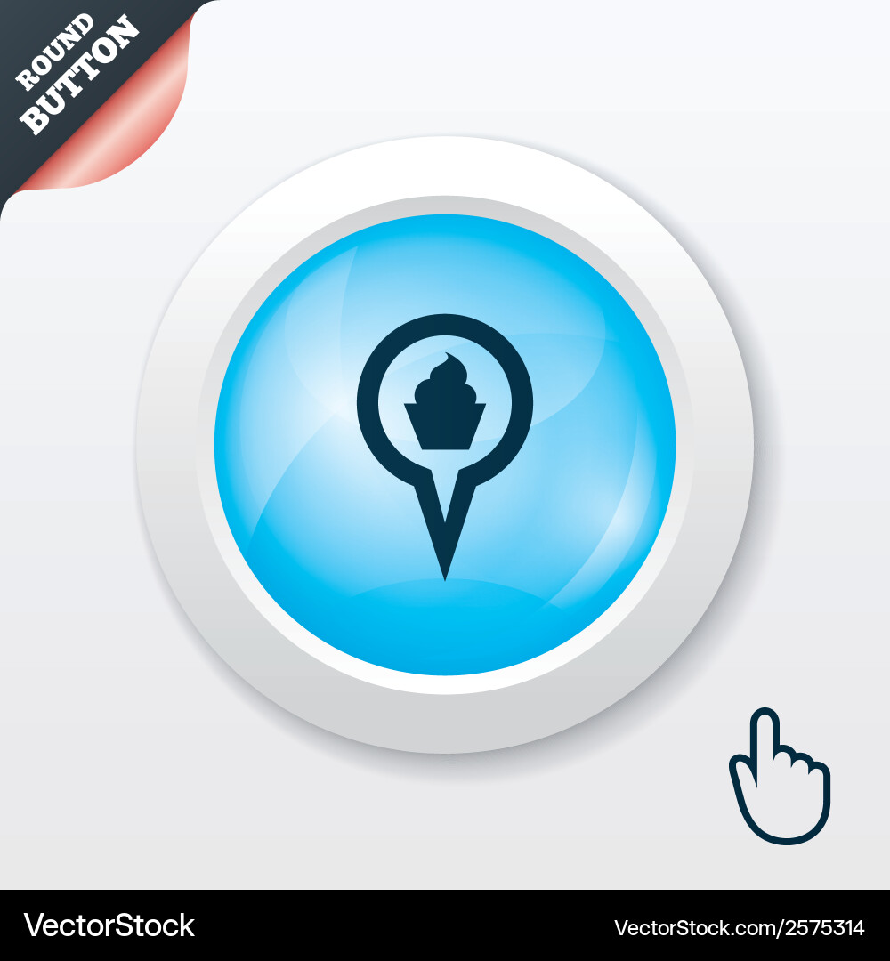 Map pointer food sign icon marker symbol vector image