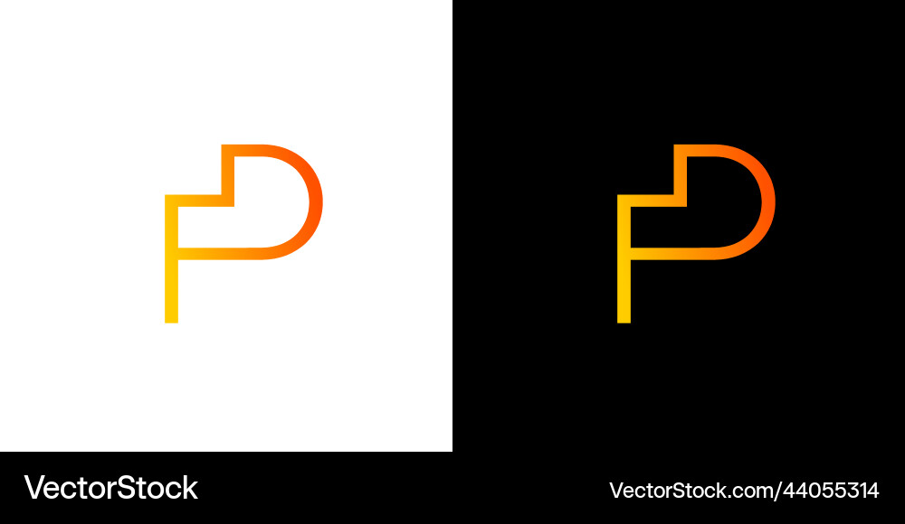 Modern and unique fd initial logo design abstract Vector Image
