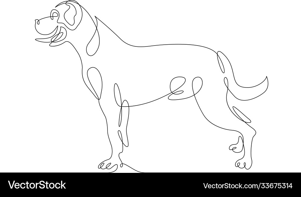 One line dog One line dog vector image
