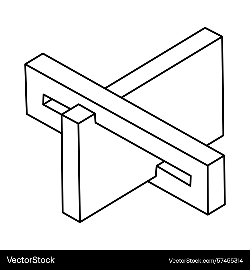 Optical illusion unreal geometric object Optical illusion unreal geometric object vector image
