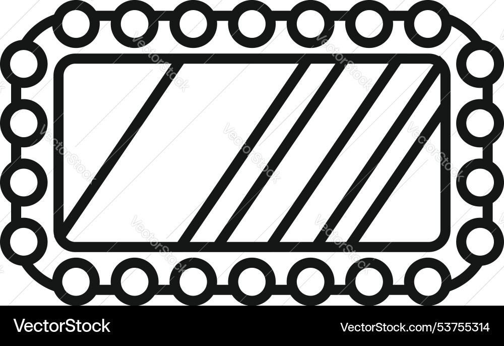Rectangular mirror with round frame line icon Rectangular mirror with round frame line icon vector image
