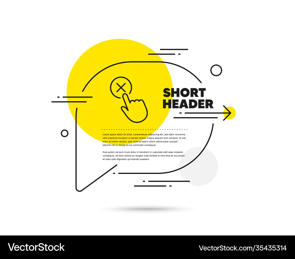 Reject click line icon decline button sign Reject click line icon decline button sign vector image