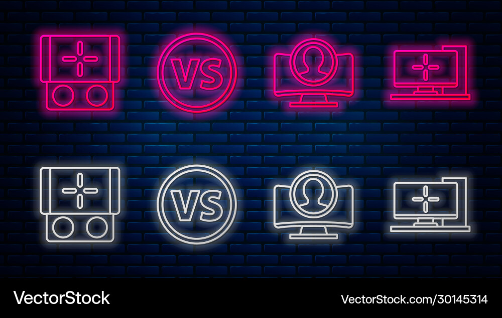 Set line vs versus battle create account screen Vector Image