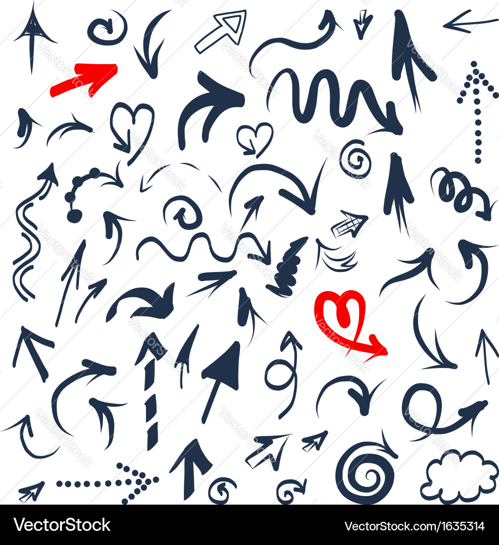 Sketch Arrows & Directional Marks vector image
