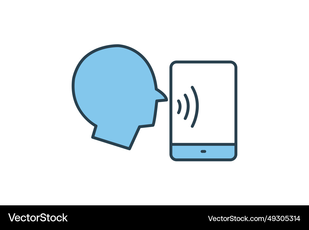 Speech recognition icon related to device Speech recognition icon related to device Vector Image
