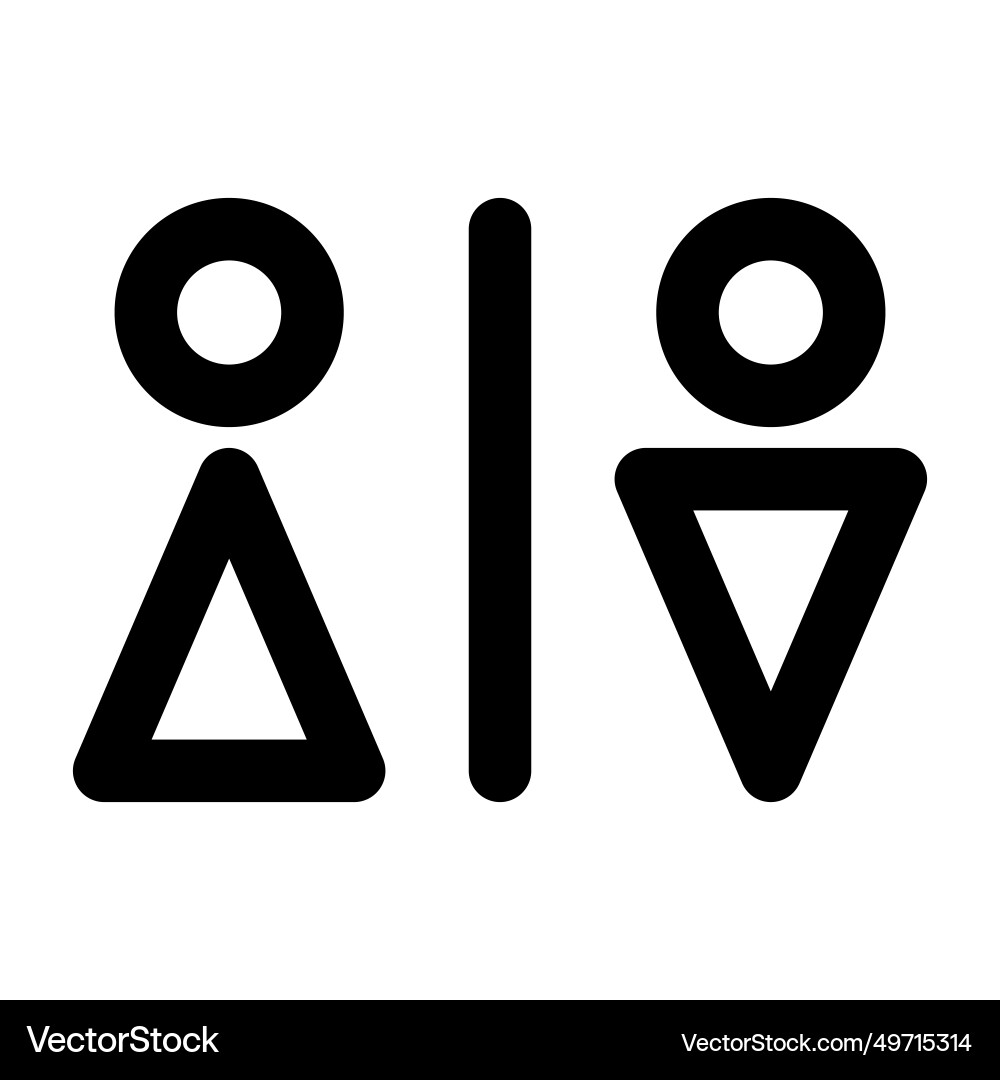 Symbol directing users to the restrooms Vector Image