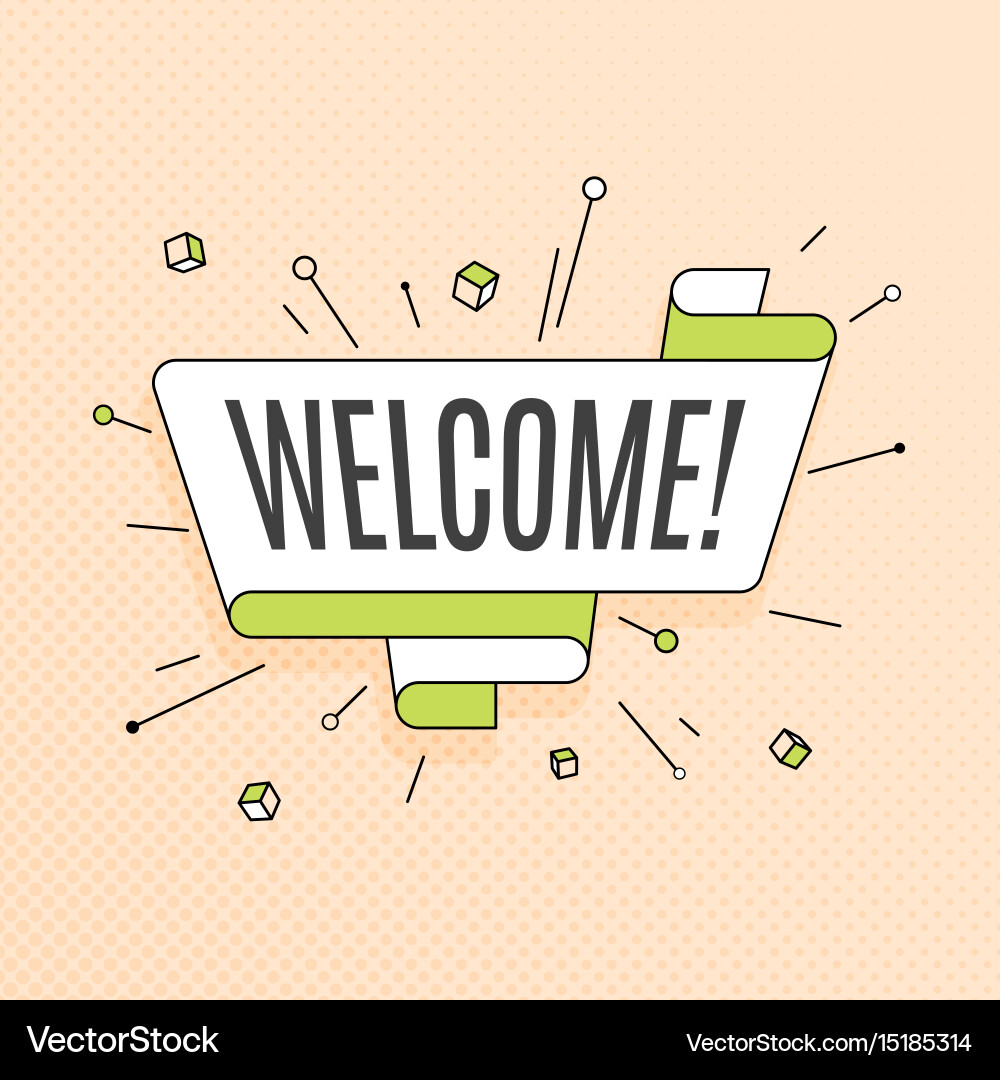 Welcome retro design element in pop art style vector image