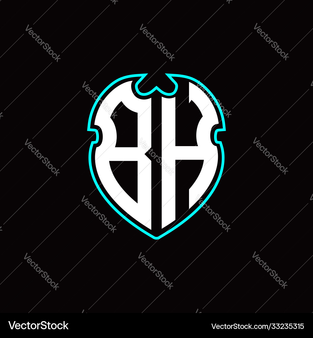 B h initial logo design with a shield shape B h initial logo design with a shield shape vector image