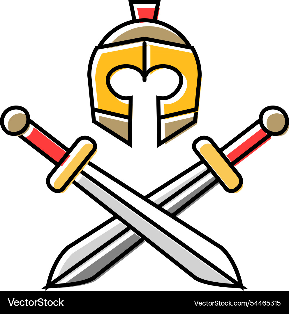 Badge Soldat römische griechischen Farbikone Badge Soldat römische griechischen Farbikone vektorbild